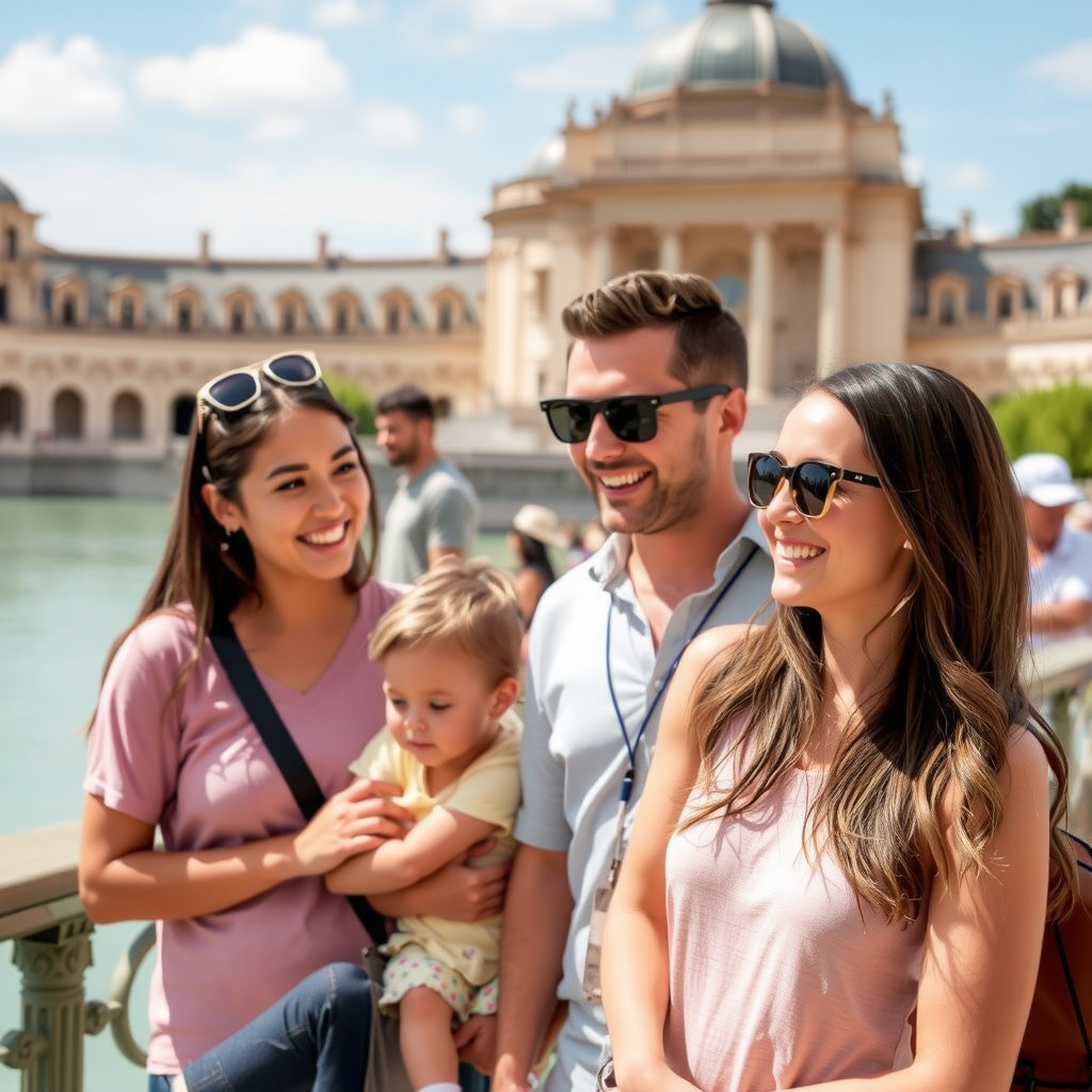 Families receiving VIP treatment with dedicated guides and priority access to attractions